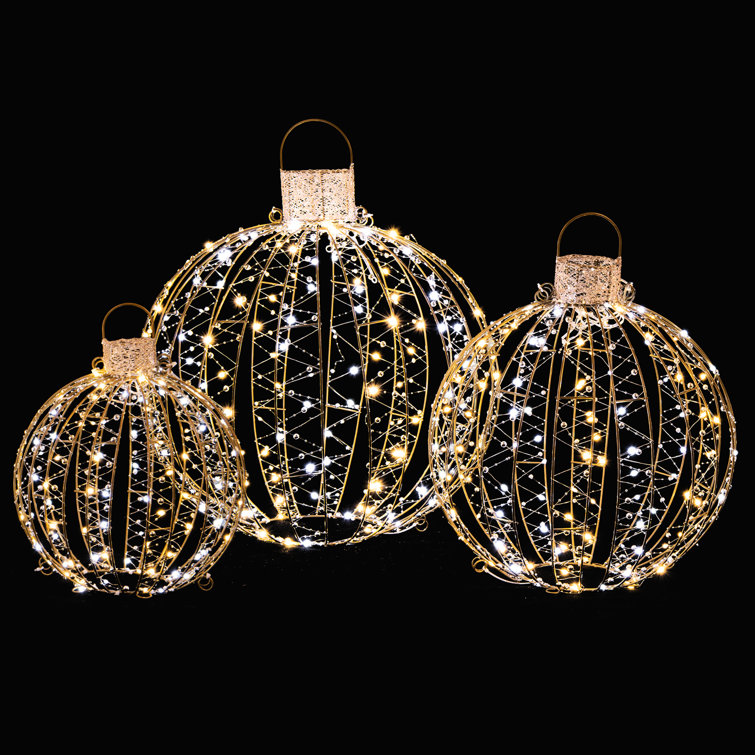 The Holiday Aisle® 3 Piece Christmas Globe Light Hanging Tree